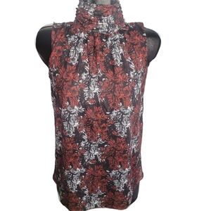 Ricki's Revolution Floral Print Sleeveless High Neck Top S